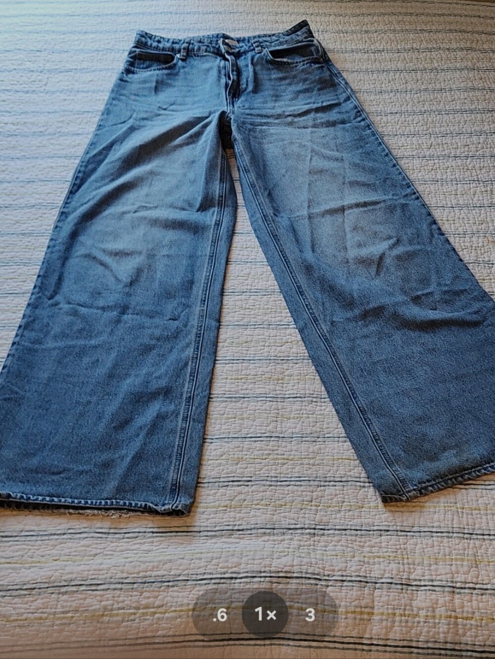 H&M Women's Wide-Leg Blue Denim Jeans
